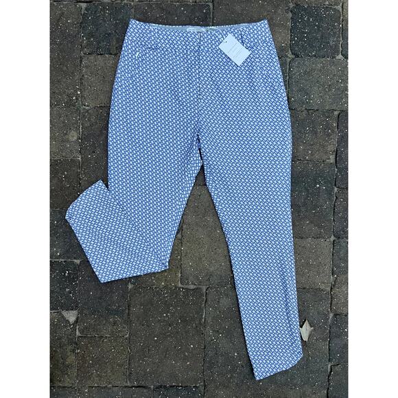 Peter Millar Pants - NWT Peter Millar blue print activewear golf stretch pants size 4